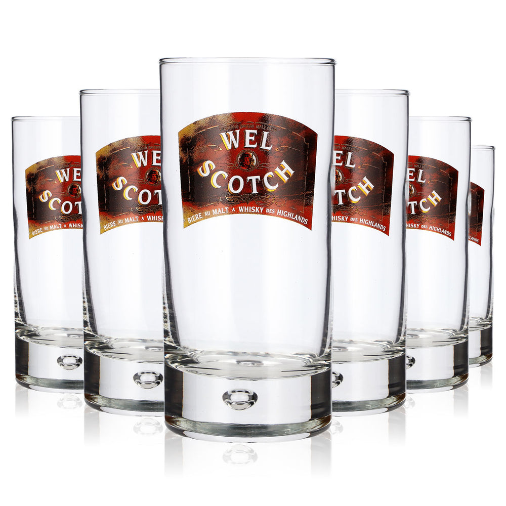 6x Wel Scotch Bier Glas 0,25l Becher Durobor Disco Bierglas Bierkrug
