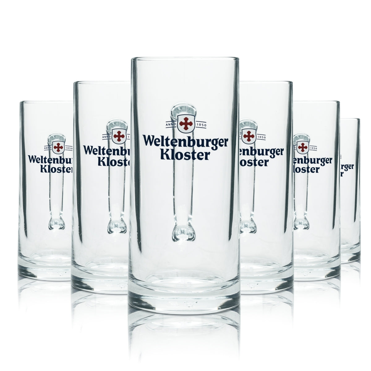 6x Weltenburger Bier Glas 0,5l Krug Franken Seidel Henkel Gläser Krüge Brauerei