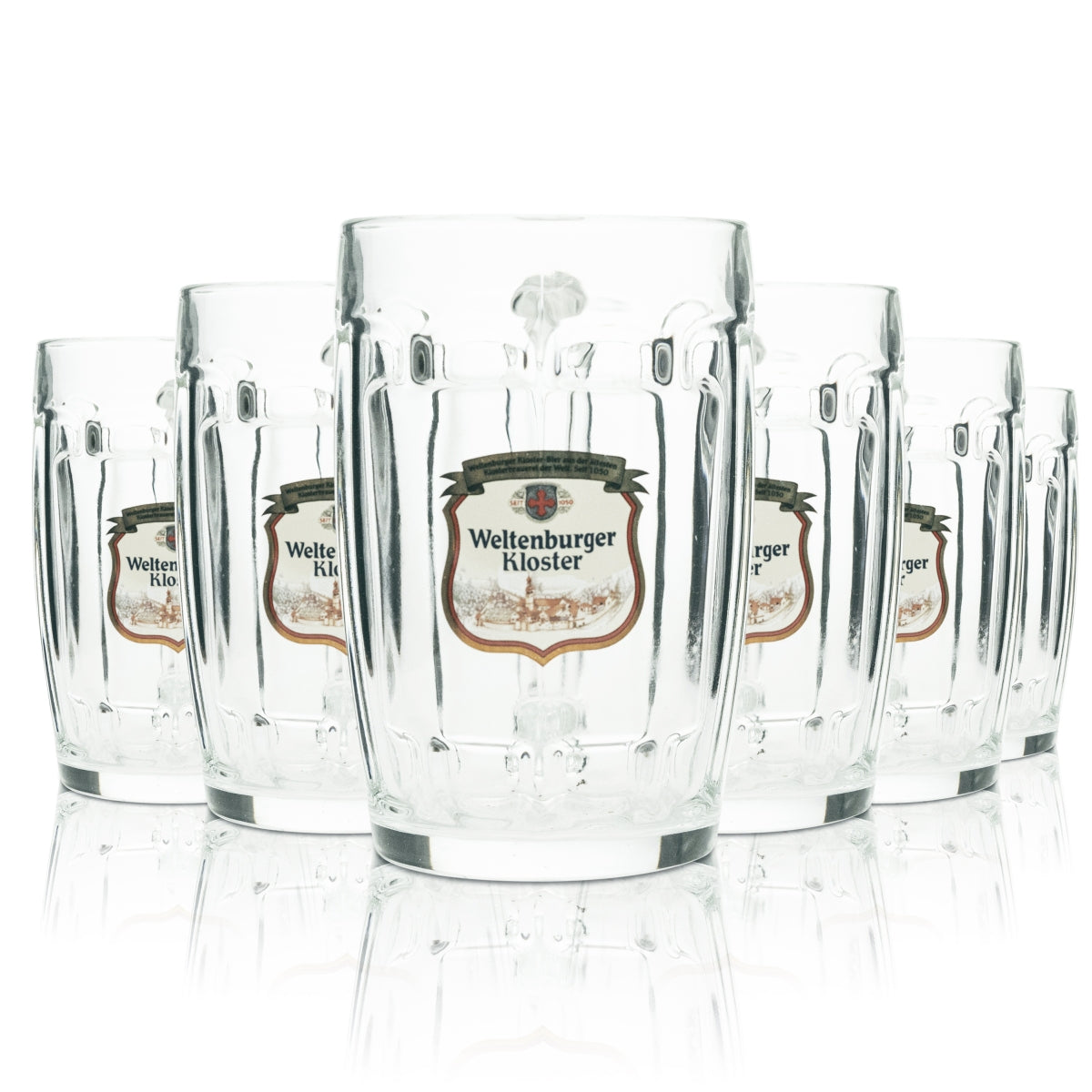 6x Weltenburger Kloster Bier Glas Krug 0,5l Rastal