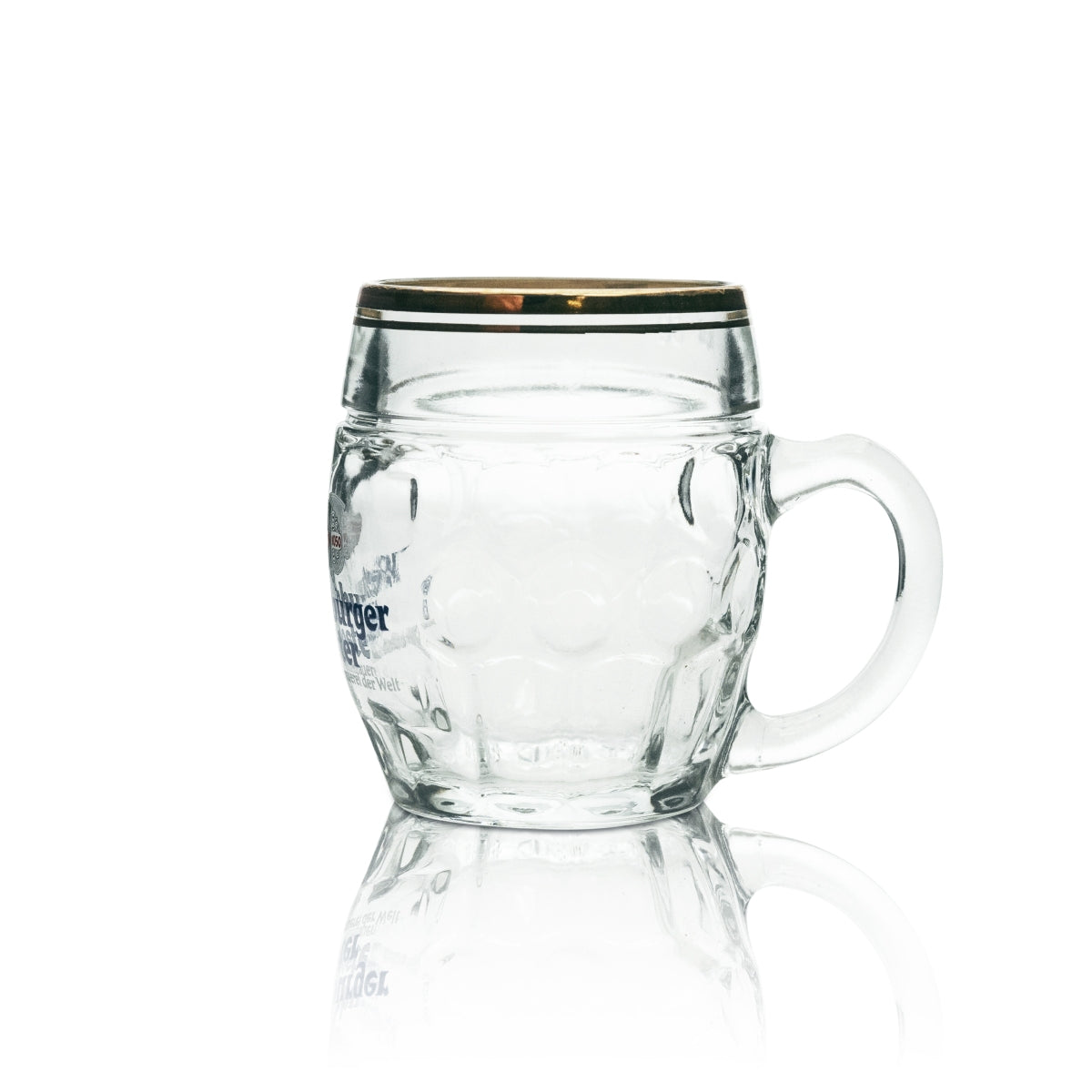 6x Weltenburger Kloster Bier Glas Krug klein rund 0,3l Stölze Goldrand – Ansicht 3