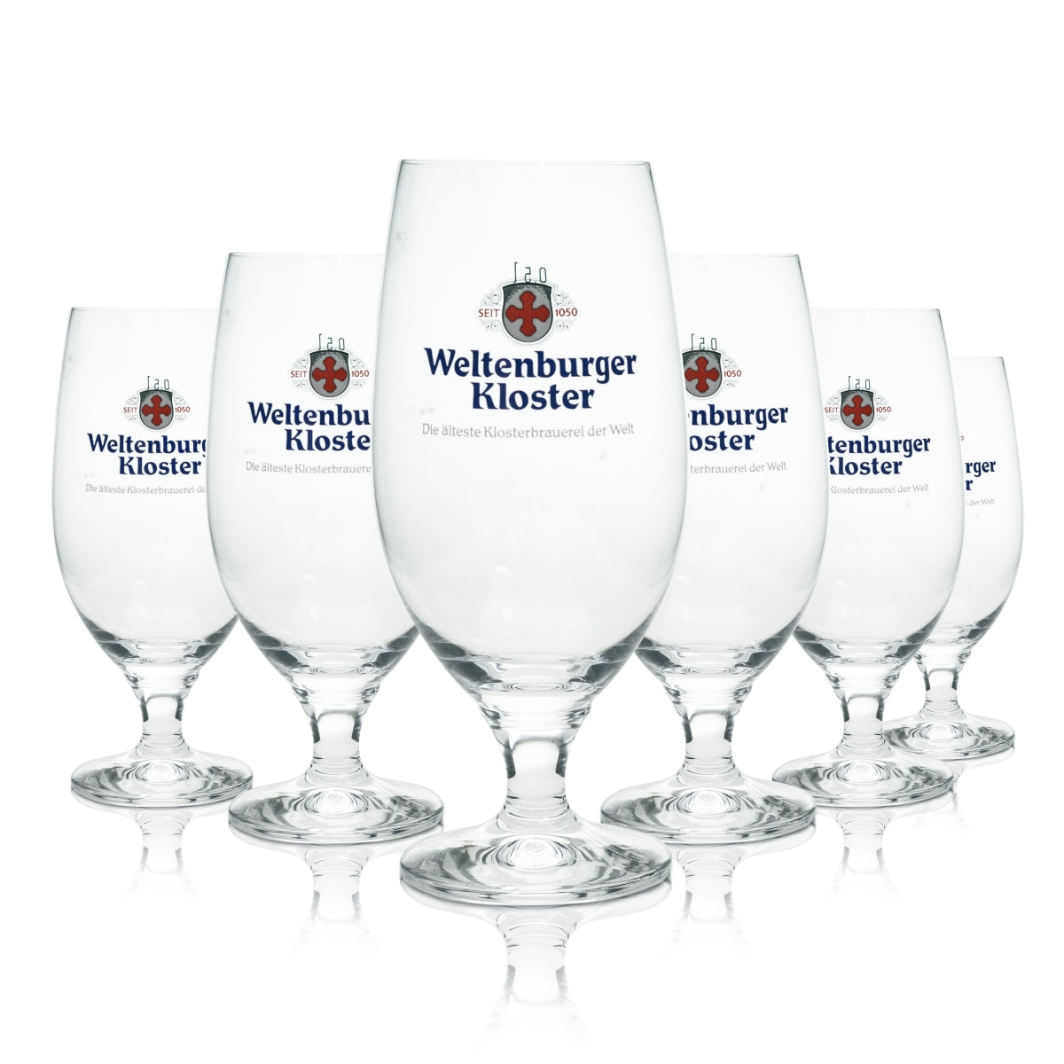 6x Weltenburger Kloster Bier Glas Pokal 0,5l Rastal