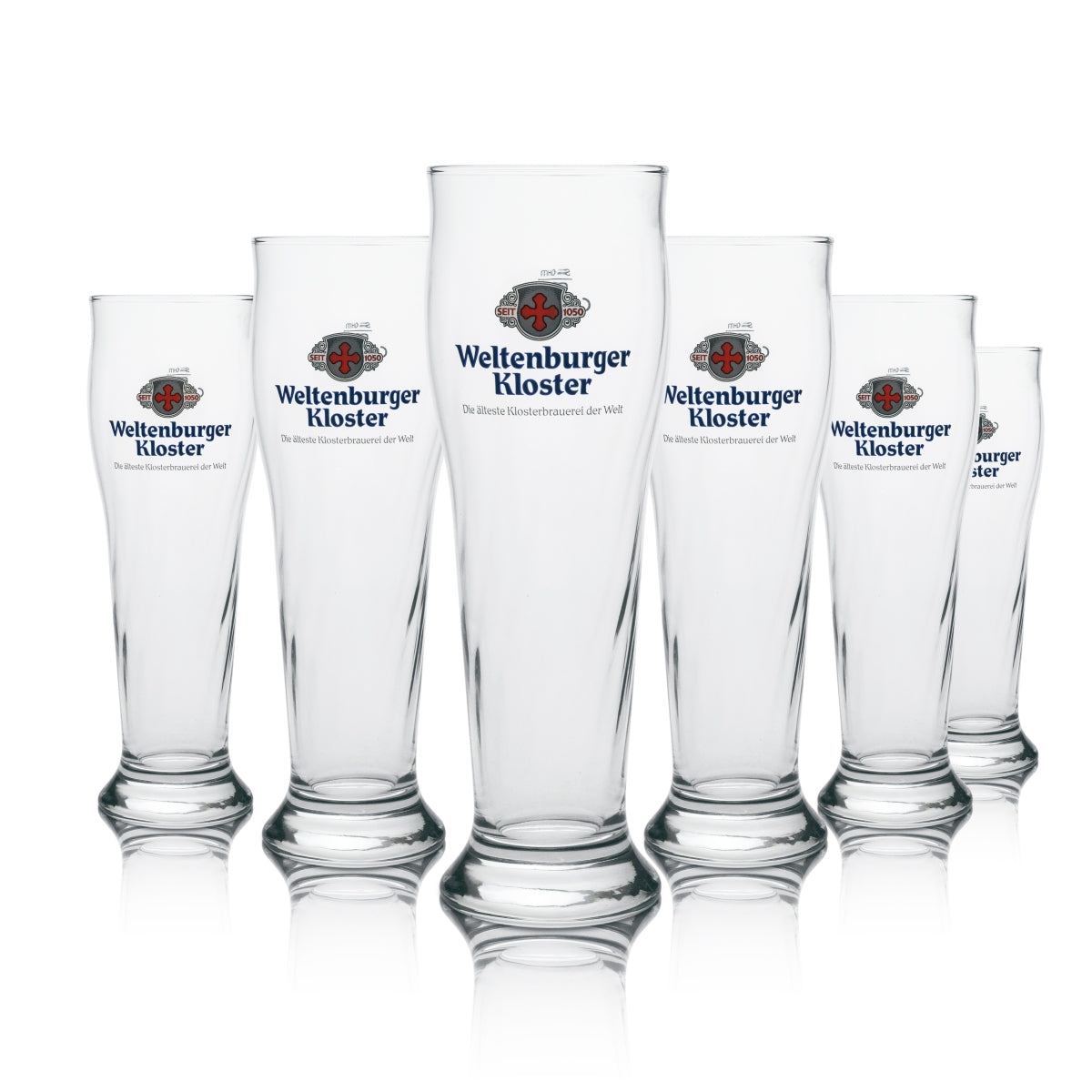6x Weltenburger Kloster Bier Glas Weizen 0,5l Sahm