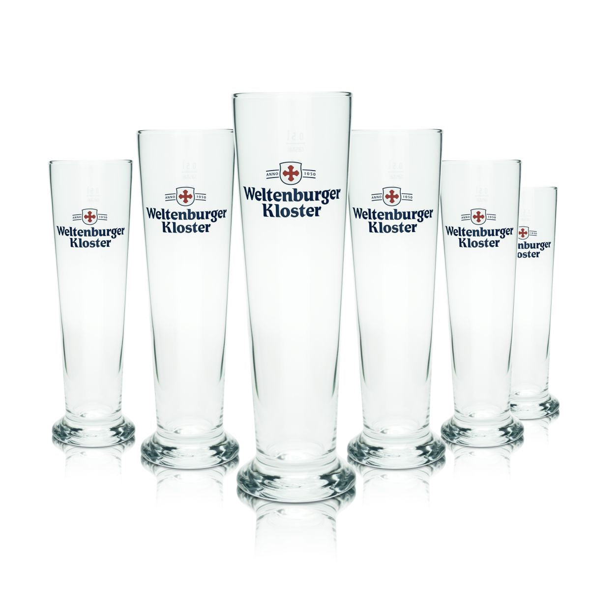 6x Weltenburger Kloster Bierglas 0,5l Pokalglas Gläser Set Brauerei Gastro Eiche