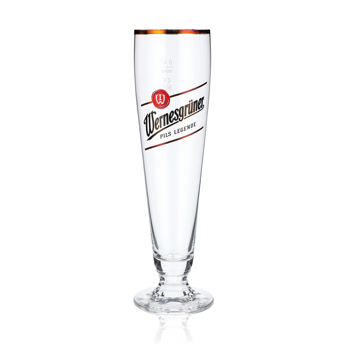 6x Wernesgrüner Bier Glas Pokalglas Biergläser 0,4l mit Goldrand Tulpe – Ansicht 2