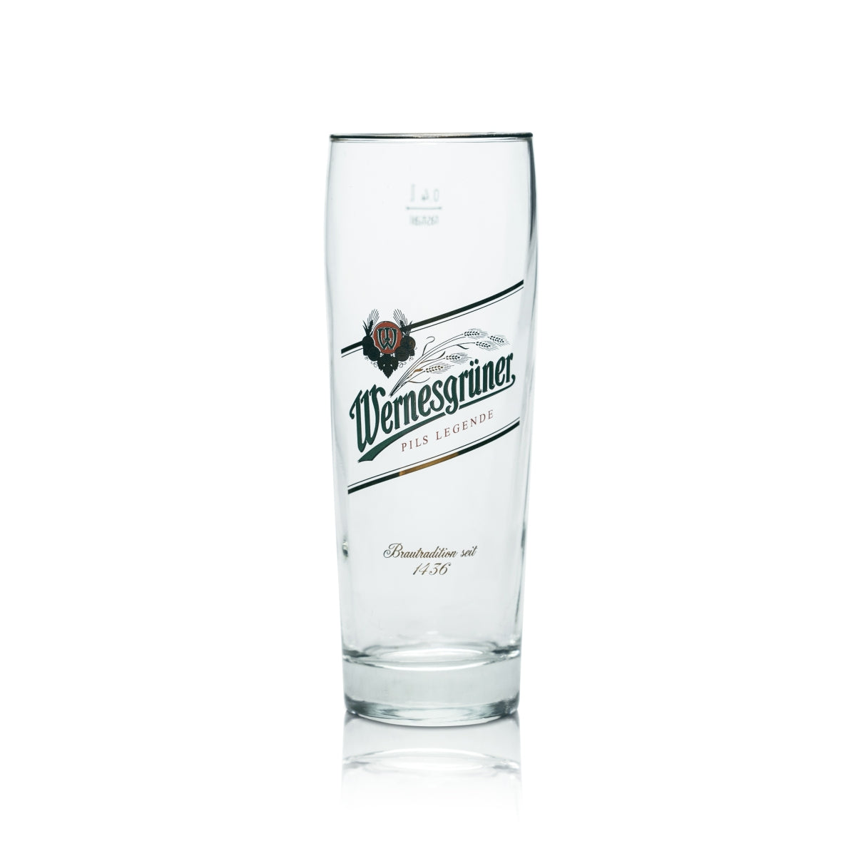 6x Wernesgrüner Glas 0,4l Becher Pokal Gläser Pilsener Brauerei Gastro Geeicht – Ansicht 2