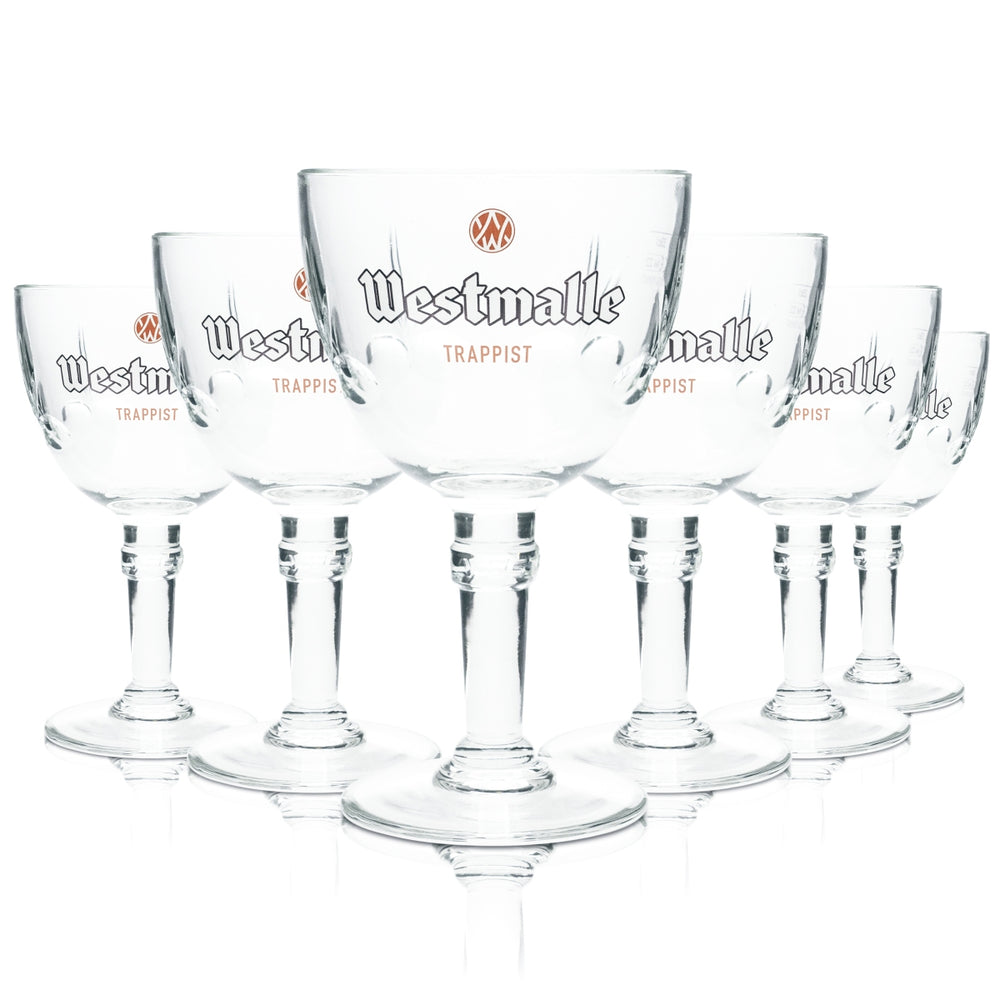 6x Westmalle Glas 0,33l Bier Kelch Pokal Cup Gläser Designstiel Gastro Bar BEL