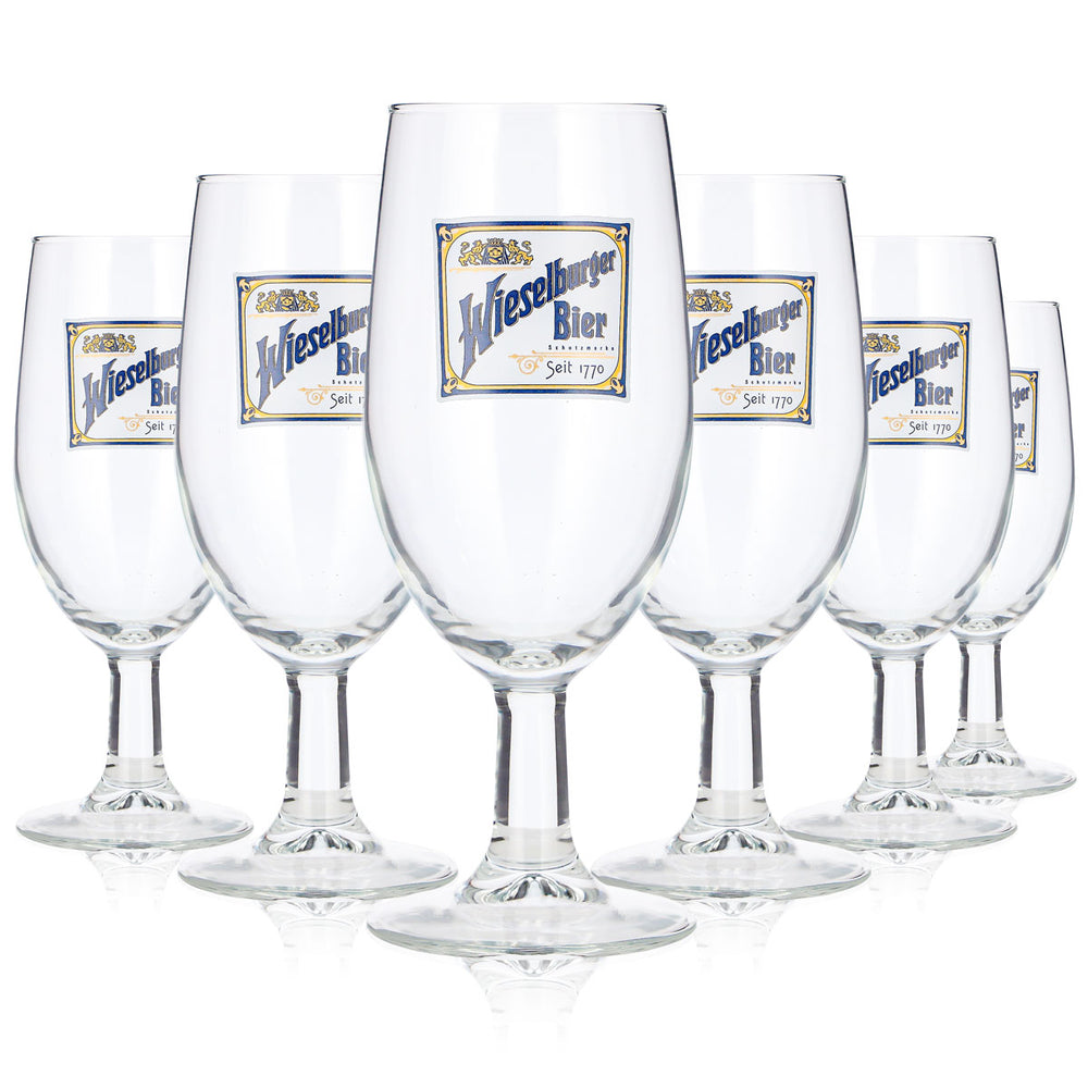6x Wieselburger Bier Glas 0,25l Pokal Seit 1770 Schutzmarke (6er Set)