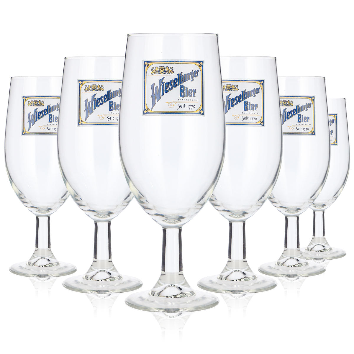 6x Wieselburger Bier Glas 0,5l Pokal Seit 1770 Schutzmarke (6er Set)