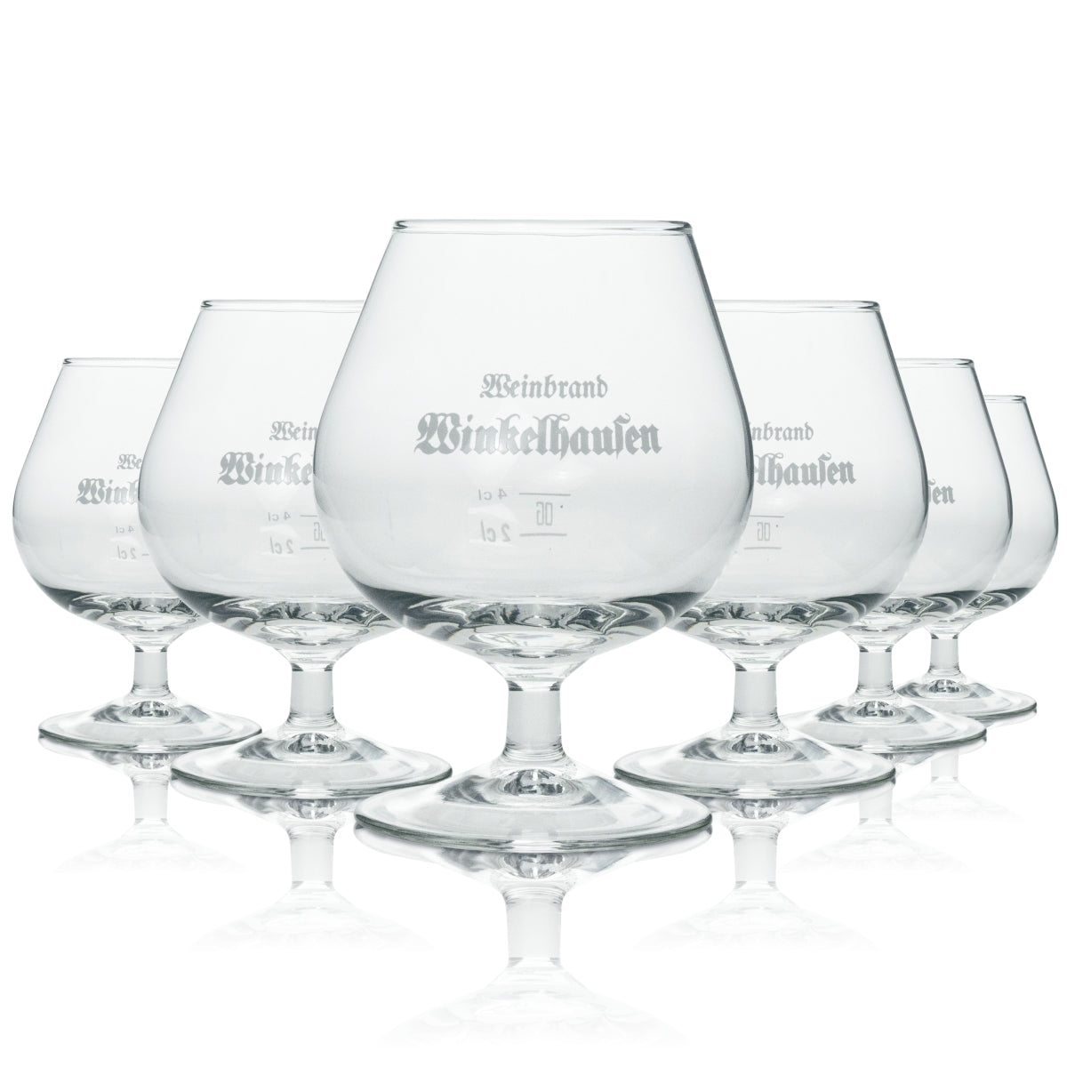 6x Winkelhausen Weinbrand Glas Schwenker 2/4cl rastal