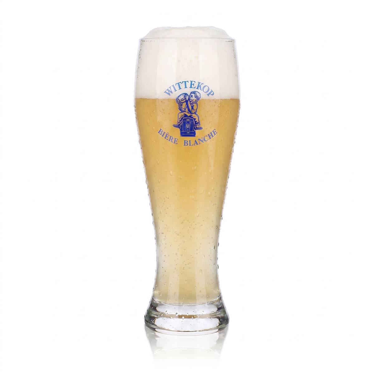 6x Wittekop Bier Glas 0,38l Pokal Biere Blanche Blaues Logo Blauer (6er Set) – Ansicht 2