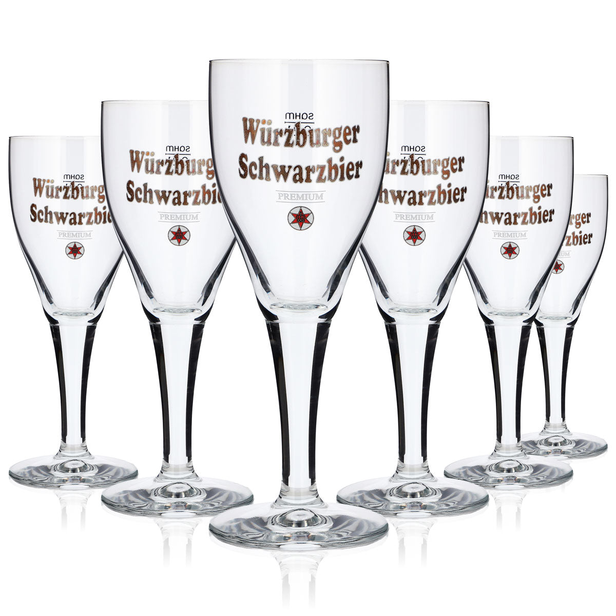 6x Würzburger Schwarzbier Glas 0,2l Premium Pokal Gläser Set Brauerei Gastro – Ansicht 5