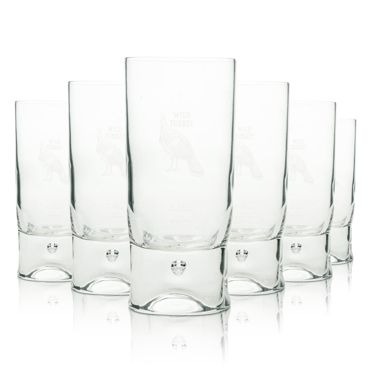 6x WWild Turkey Whiskey Glas 0,2l Longdrinkglas Highball