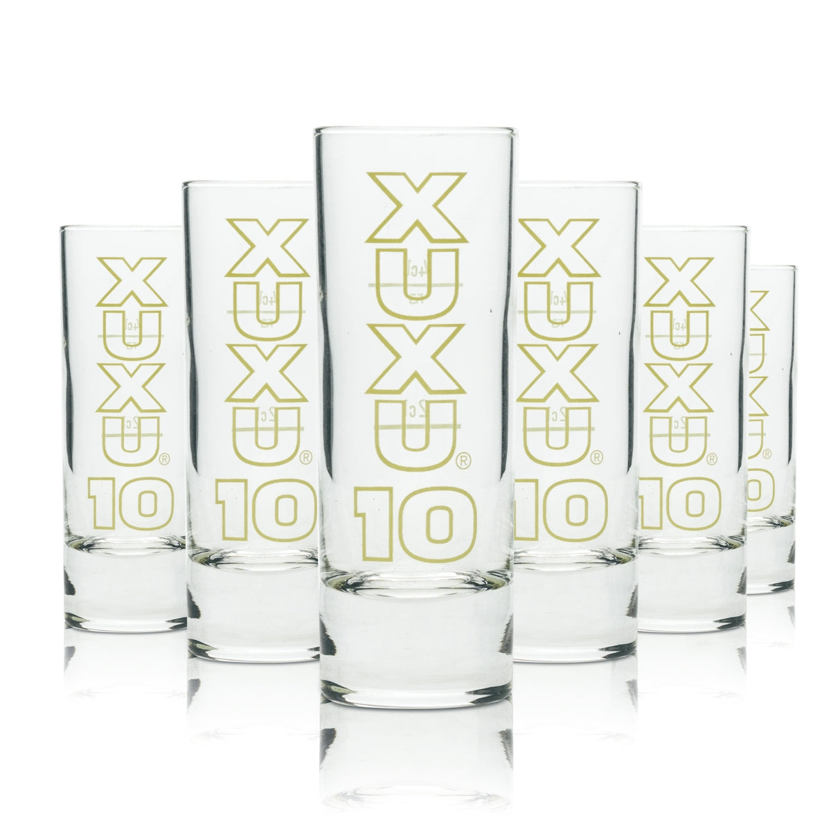 6x XuXu 10 Limes Glas Shot 4cl Schnaps Gläser Kurze Stamper 20ml 40ml Bar