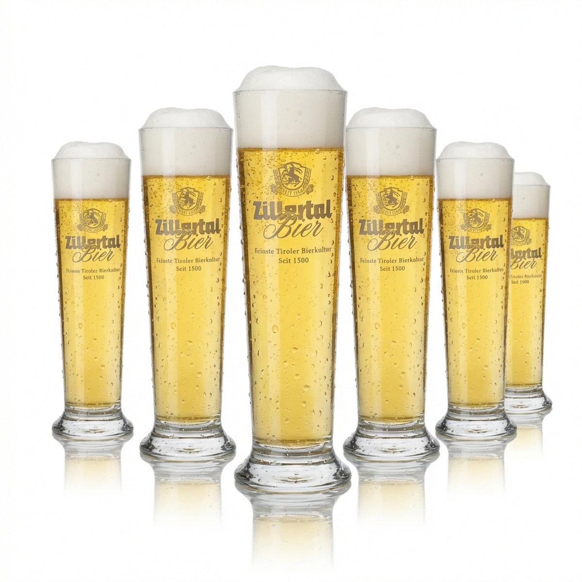 6x Zillertal Glas 0,3l Weißbierglas Hefeweizen Gläserset Brauerei Gastro Geeicht