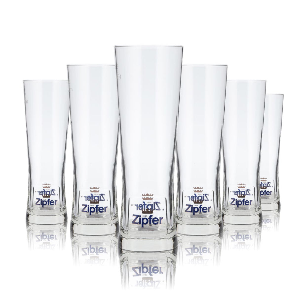 6x Zipfer Glas 0,5l Bier Designglas Pokal Kellerbier Gläser Set Brauerei Gastro