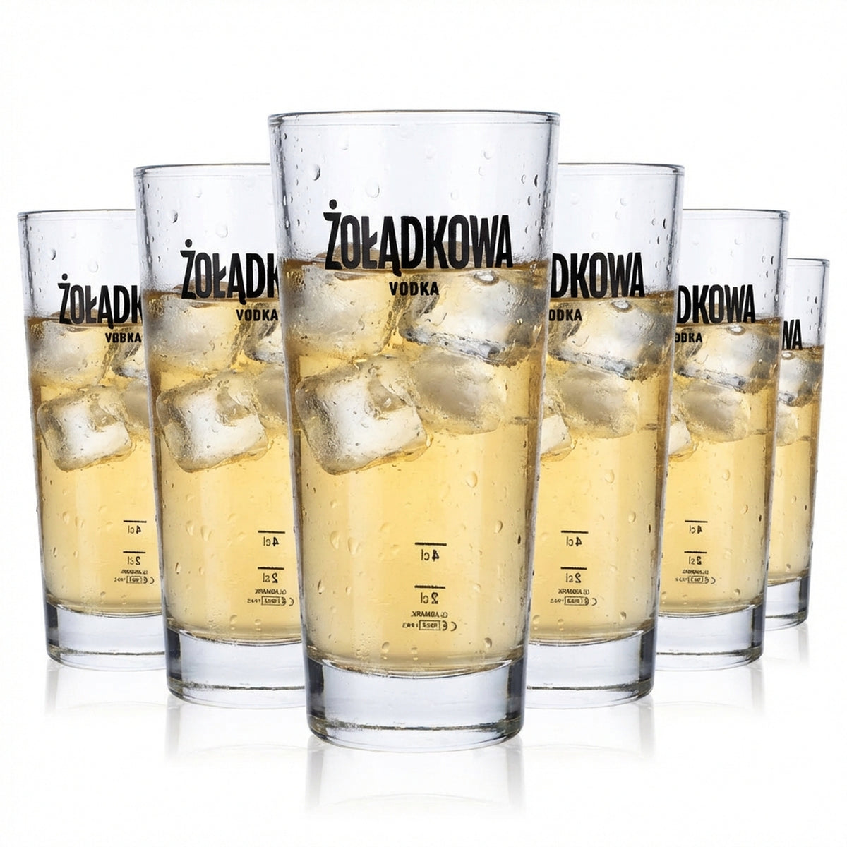 6x Zoladkowa Vodka Glas 0,33l Gläser Longdrinkglas Stapelglas