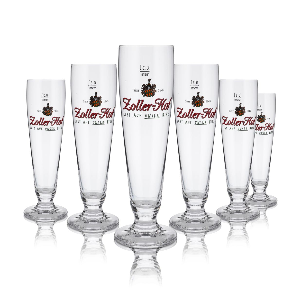 6x Zoller Hof Glas 0,3l Bierglas Pokalglas Pilstulpe Gläser Set Brauerei Gastro