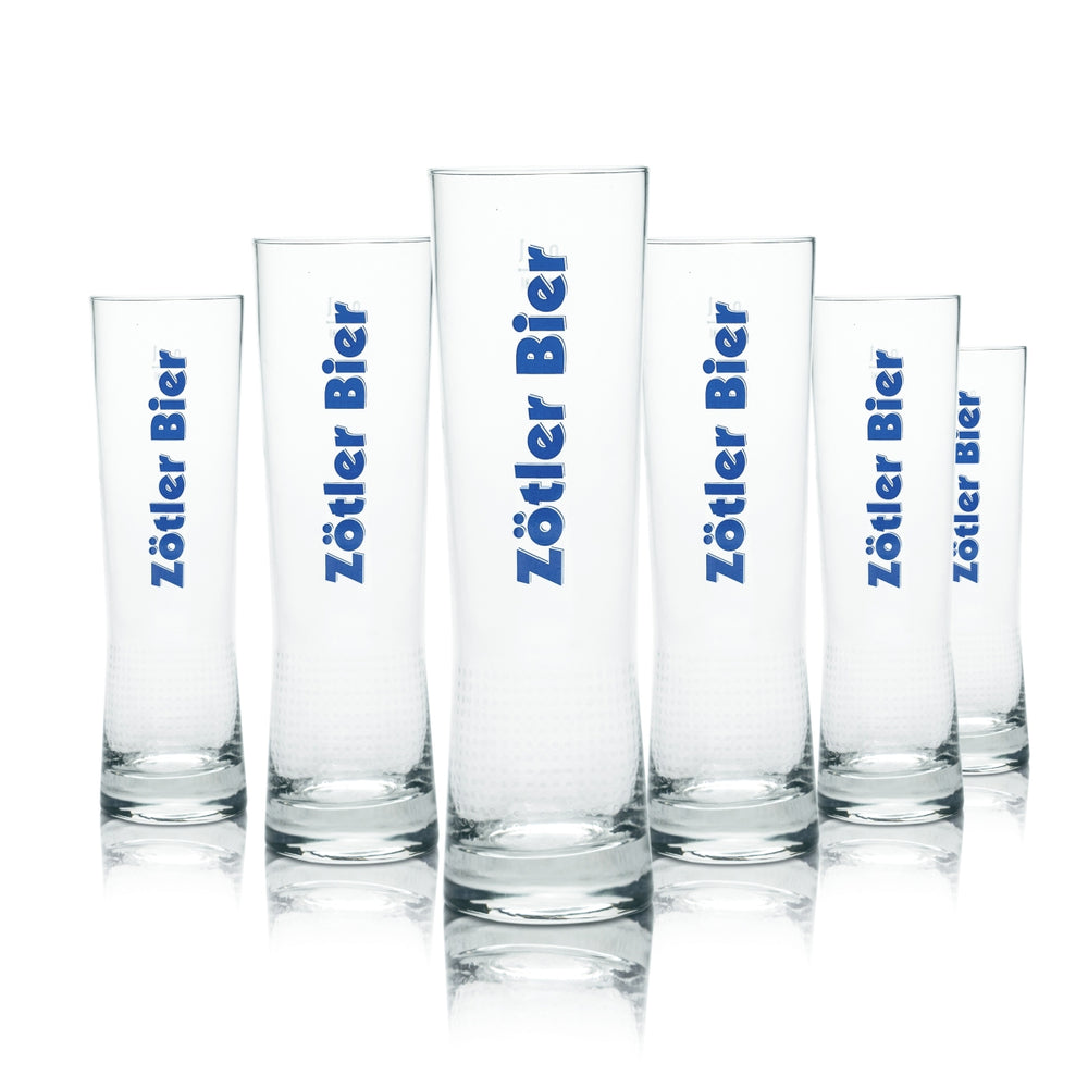 6x Zötler Glas 0,3l Bier Stange Pokal Becher Gläser Allgäuer Brauerei Gold Bock