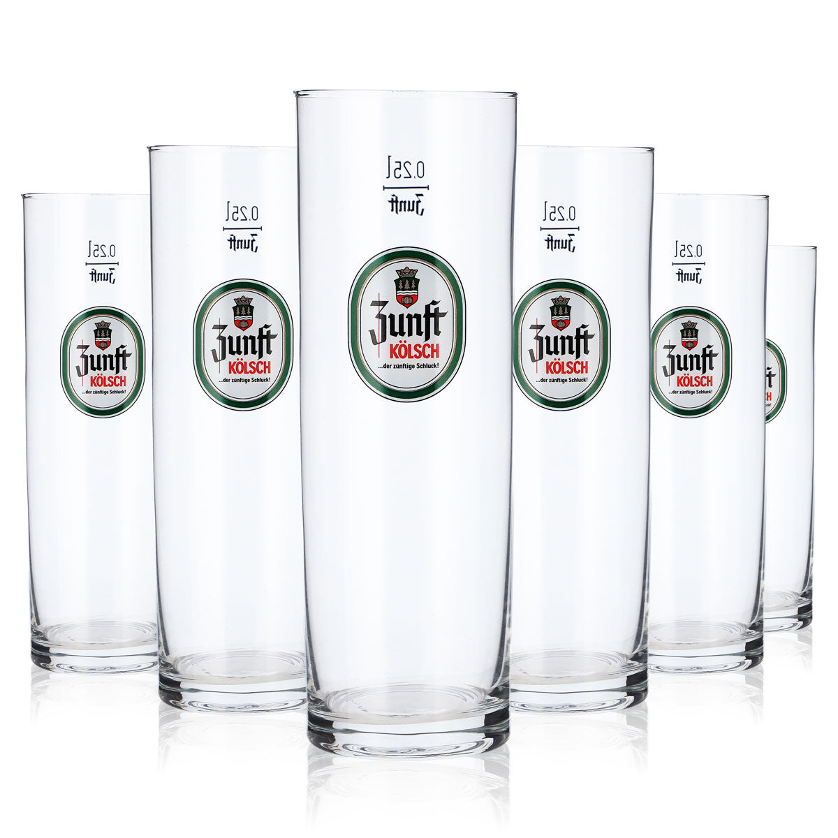 6x Zunft Bier Glas Kölschgläser Biergläser 0,25l Stange Kölsch – Ansicht 5