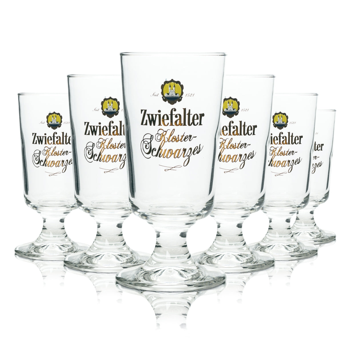 6x Zwiefalter Bier Glas 0,2l Pokal Kloster Schwarzes Rastal Tulpe Pils Gläser