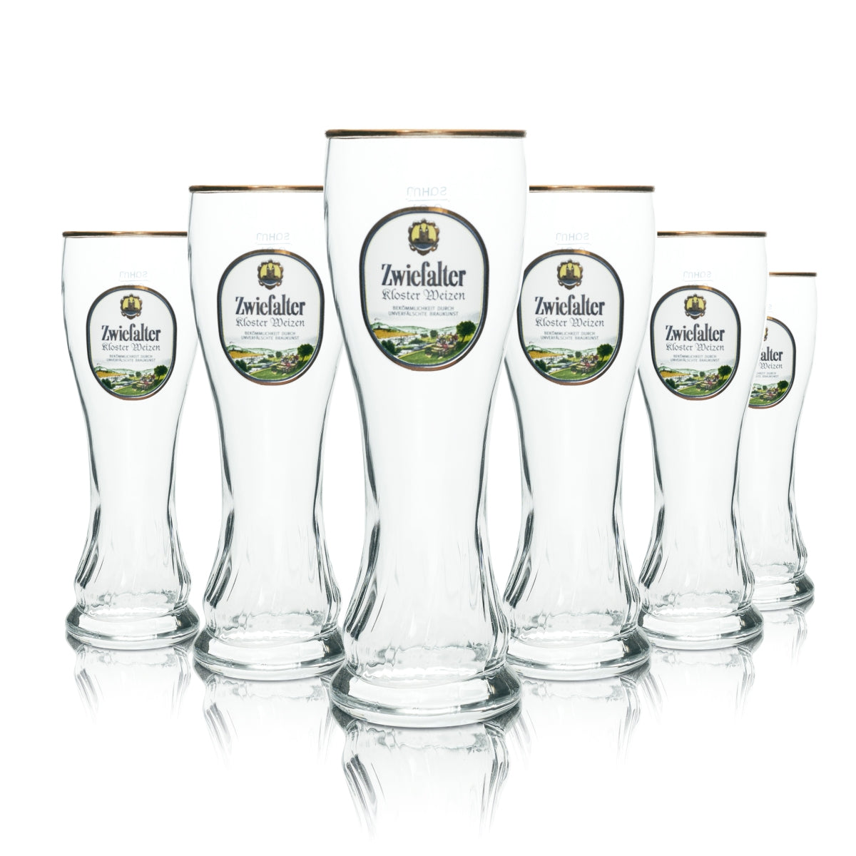 6x Zwiefalter Bier Glas 0,3l Weißbier Eibsee Sahm Weizen Gläser Hefe Brauerei