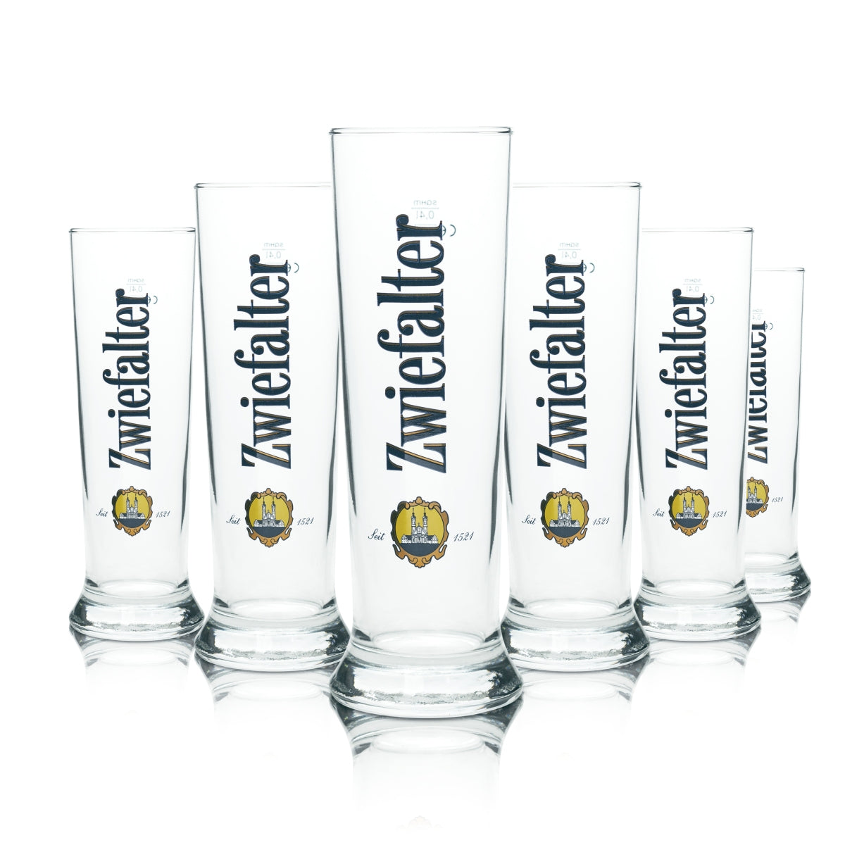 6x Zwiefalter Bier Glas 0,4l Becher Vancouver Sahm Willi Gläser Pils Klosterbier