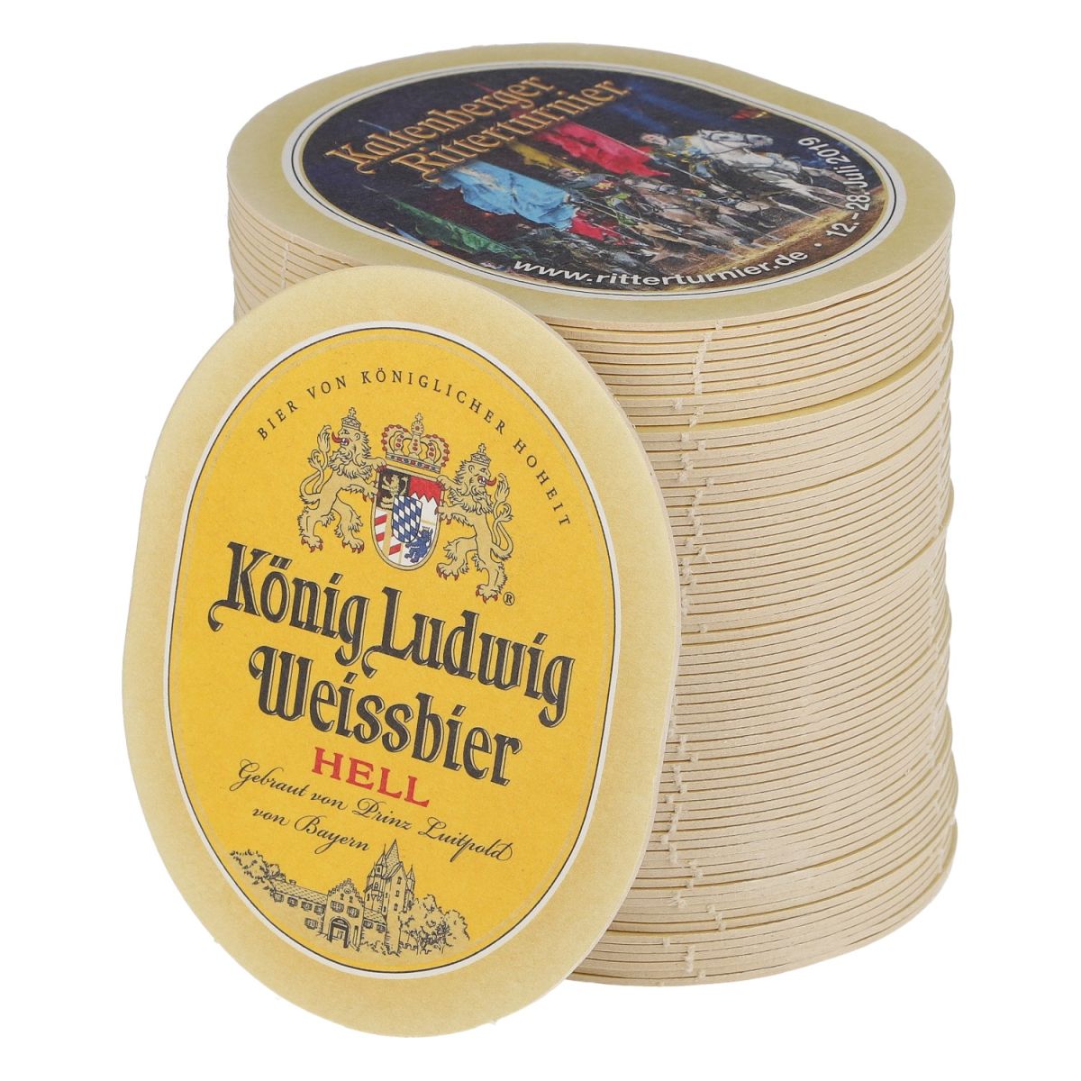 70x König Ludwig Bier Bierdeckel Untersetzer Weißbier Rückseite WBA – Ansicht 3