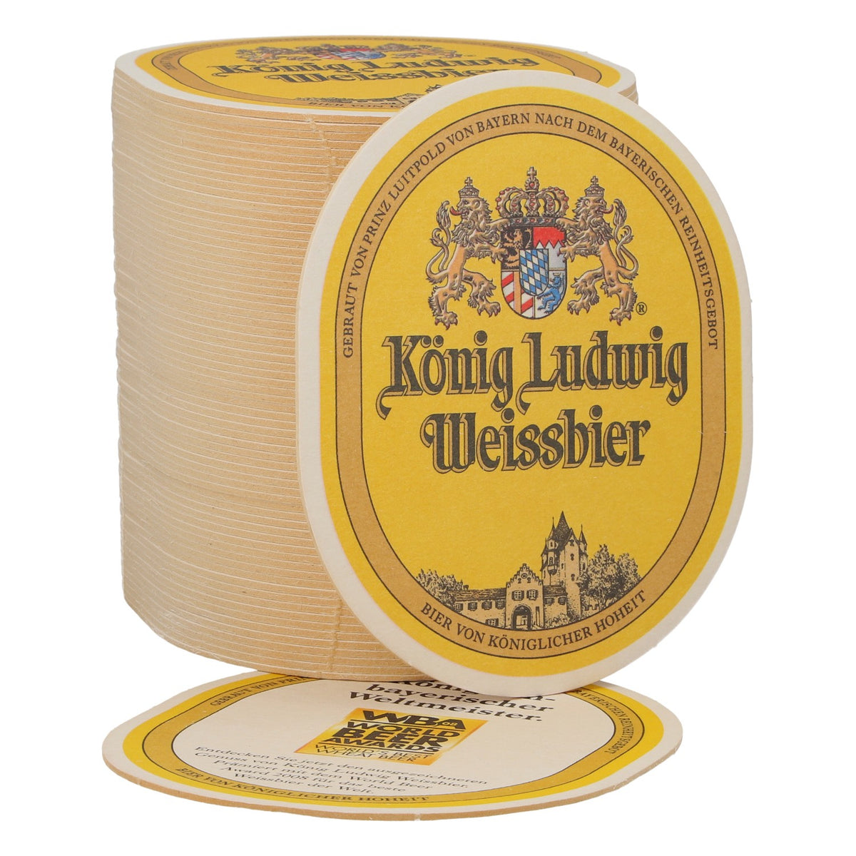 70x König Ludwig Bierdeckel Ovale Form WBA World Beer Awards Sammler