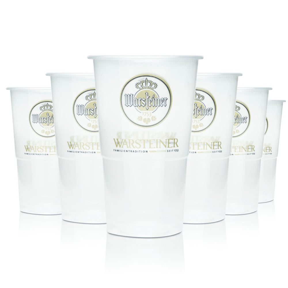 74x Warsteiner Bier Glas 0,3l Becher Einweg altes Logo neu