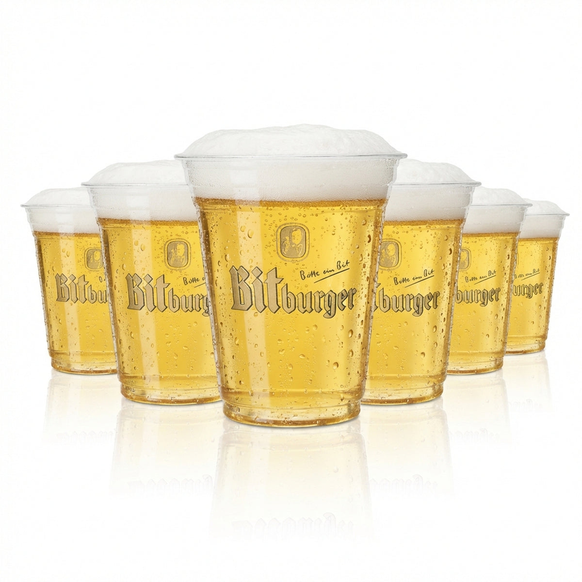 75x Bitburger Bier Becher 0,3l Einweg Bioware