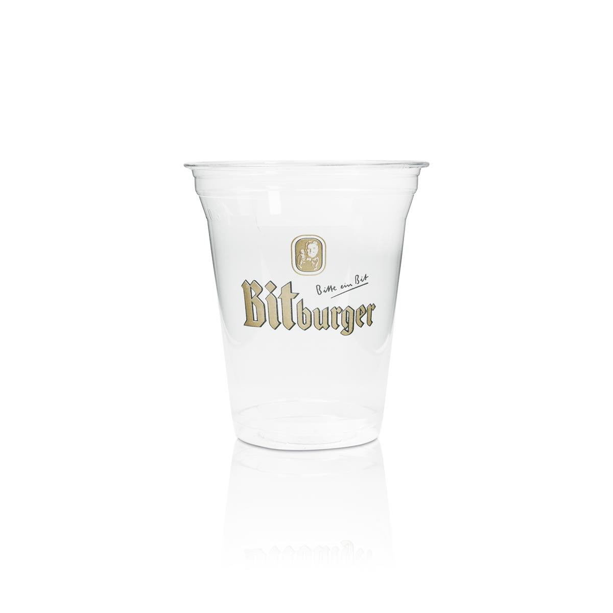 75x Bitburger Bier Becher 0,3l Einweg Bioware – Ansicht 2