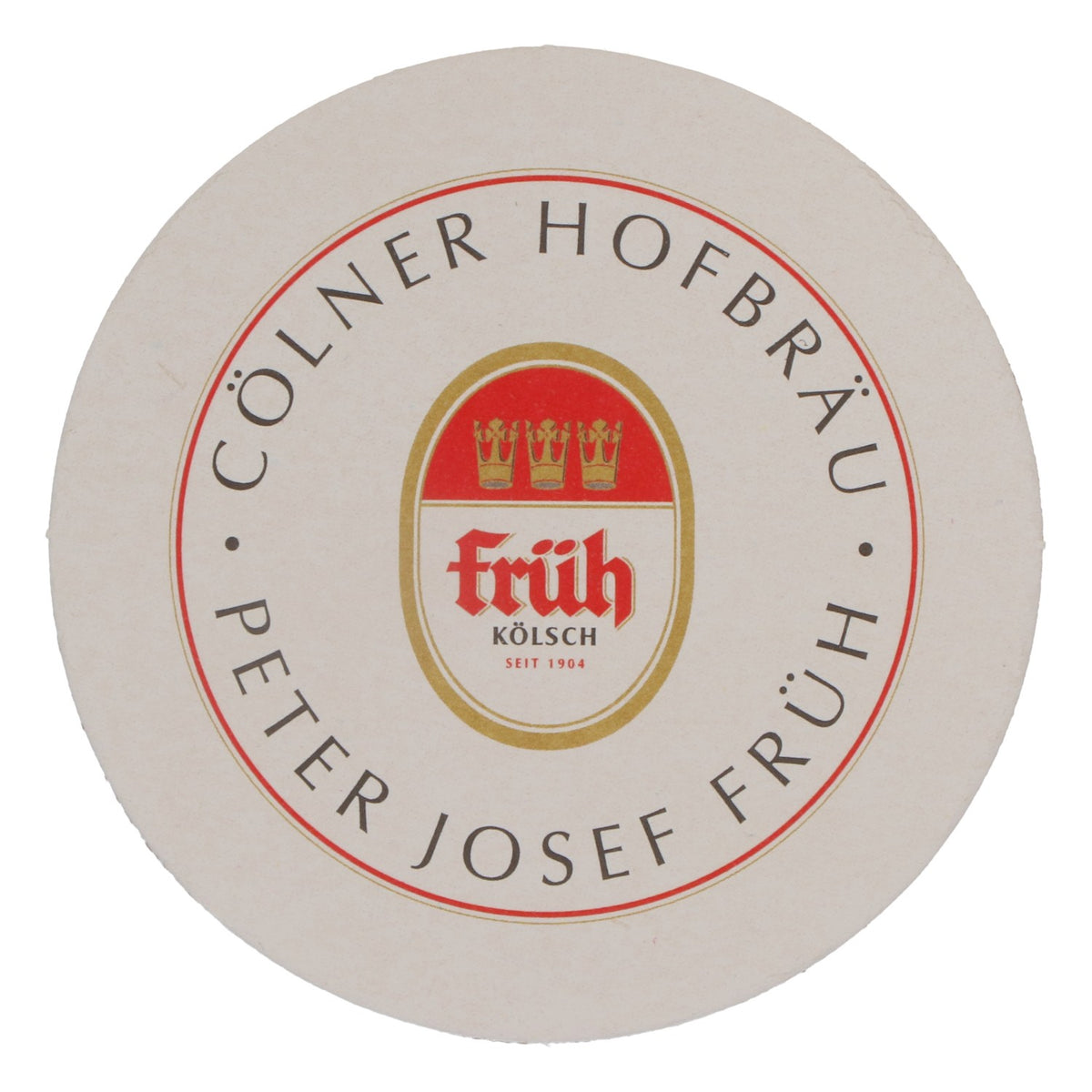 75x Früh Kölsch Bier Untersetzer Bierdeckel 10,6 cm Durchmesser Logo mit Goldrand – Ansicht 3