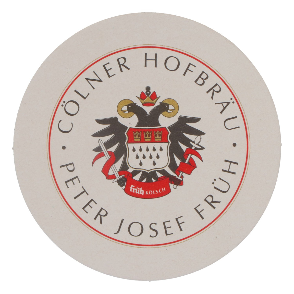 75x Früh Kölsch Bier Untersetzer Bierdeckel 10,6 cm Durchmesser Wappen Adler – Ansicht 3