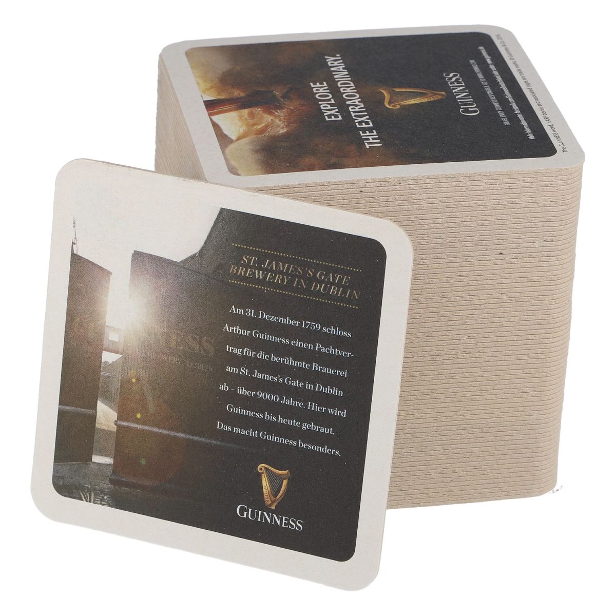 75x Guinness Untersetzer Bierdeckel 9,5x9,5cm Tropfschutz Glasunterlage Gastro – Ansicht 3