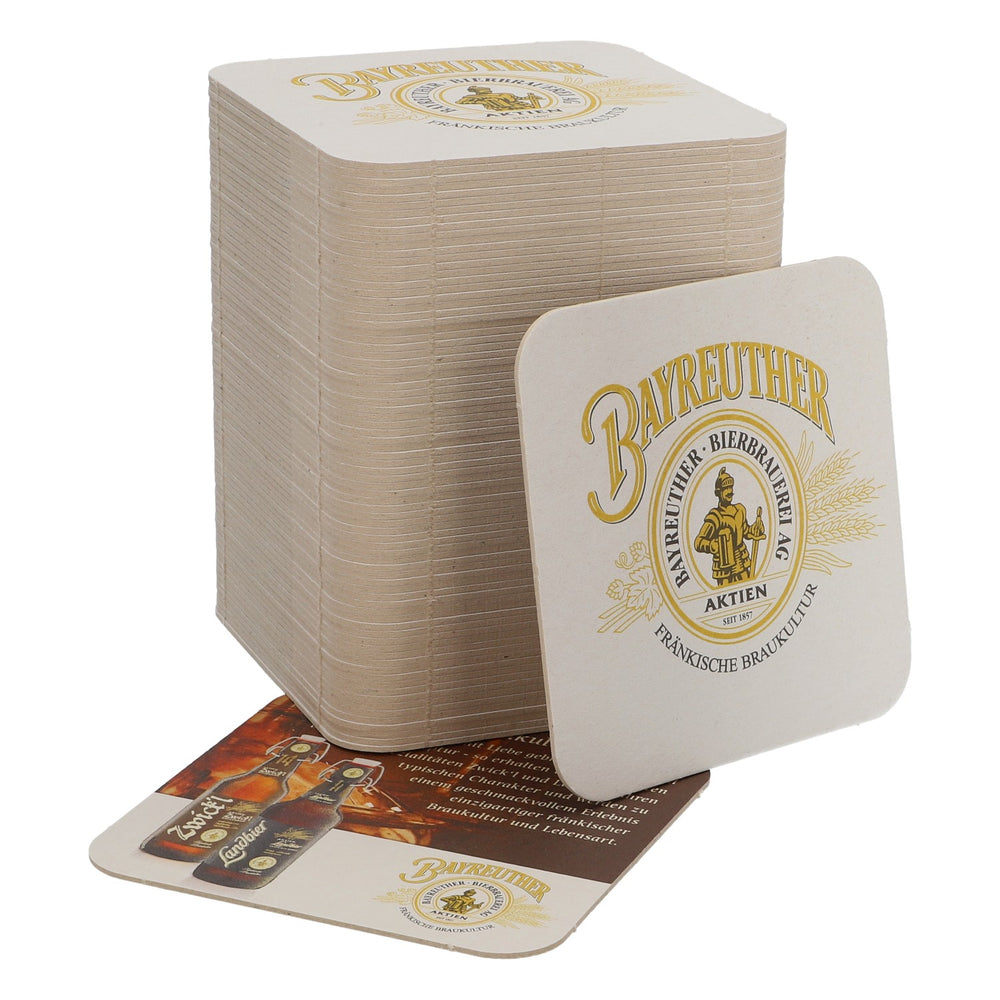 80x Bayreuther Bier Bierdeckel Untersetzer Glasuntersetzer "Fränkische Braukultur" 9,4x9,4cm