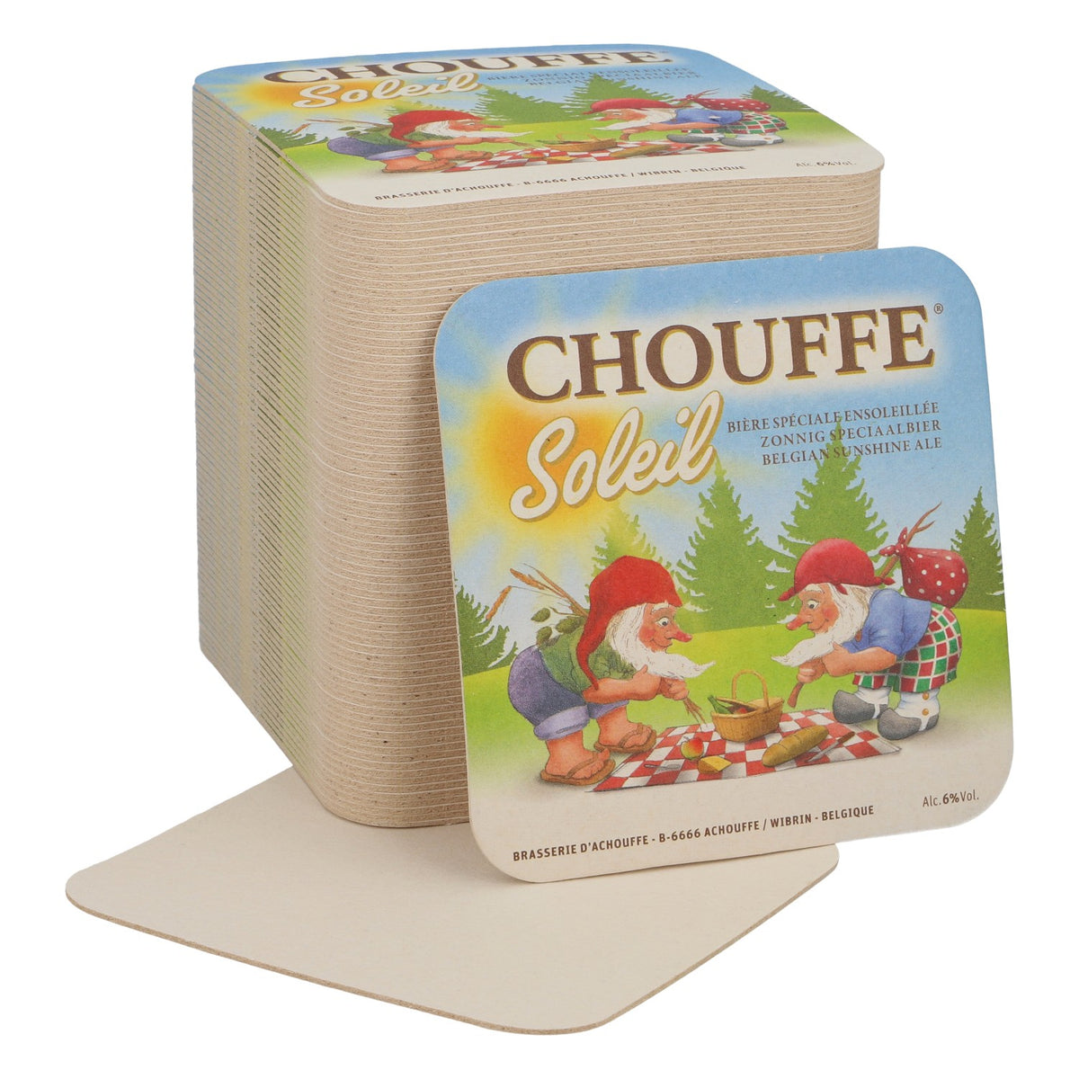 80x Brasserie D'Achouffe Bier Bierdeckel Untersetzer Glasuntersetzer "Soleil"