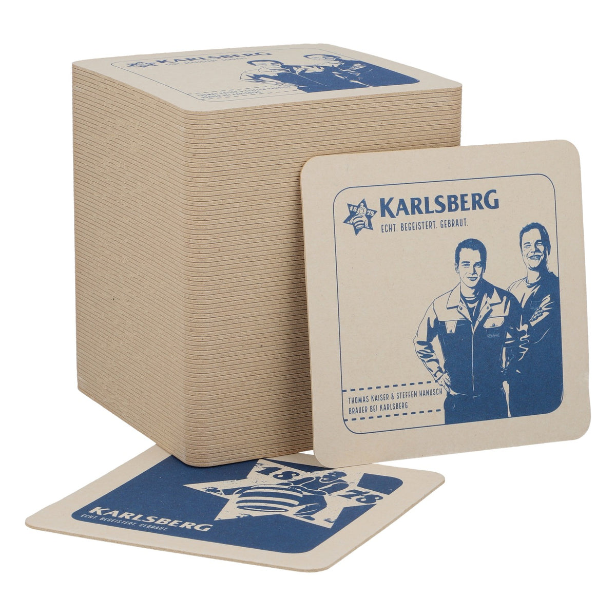 80x Karlsberg Bier Bierdeckel Untersetzer Glasuntersetzer Barzubehör Blaues Logo