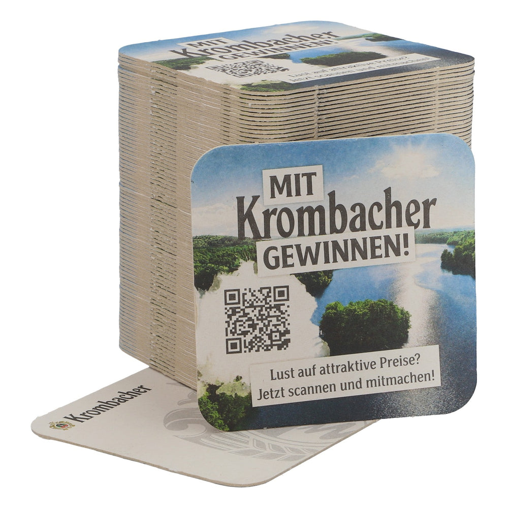 80x Krombache Untersetzer Bierdeckel 9x9cm Gastro Barzubehör Tropfschutz