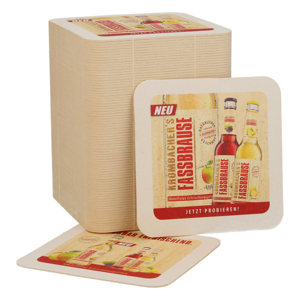 80x Krombacher Bier Bierdeckel Untersetzer Glasuntersetzer Barzubehör Fassbrause "Ue"
