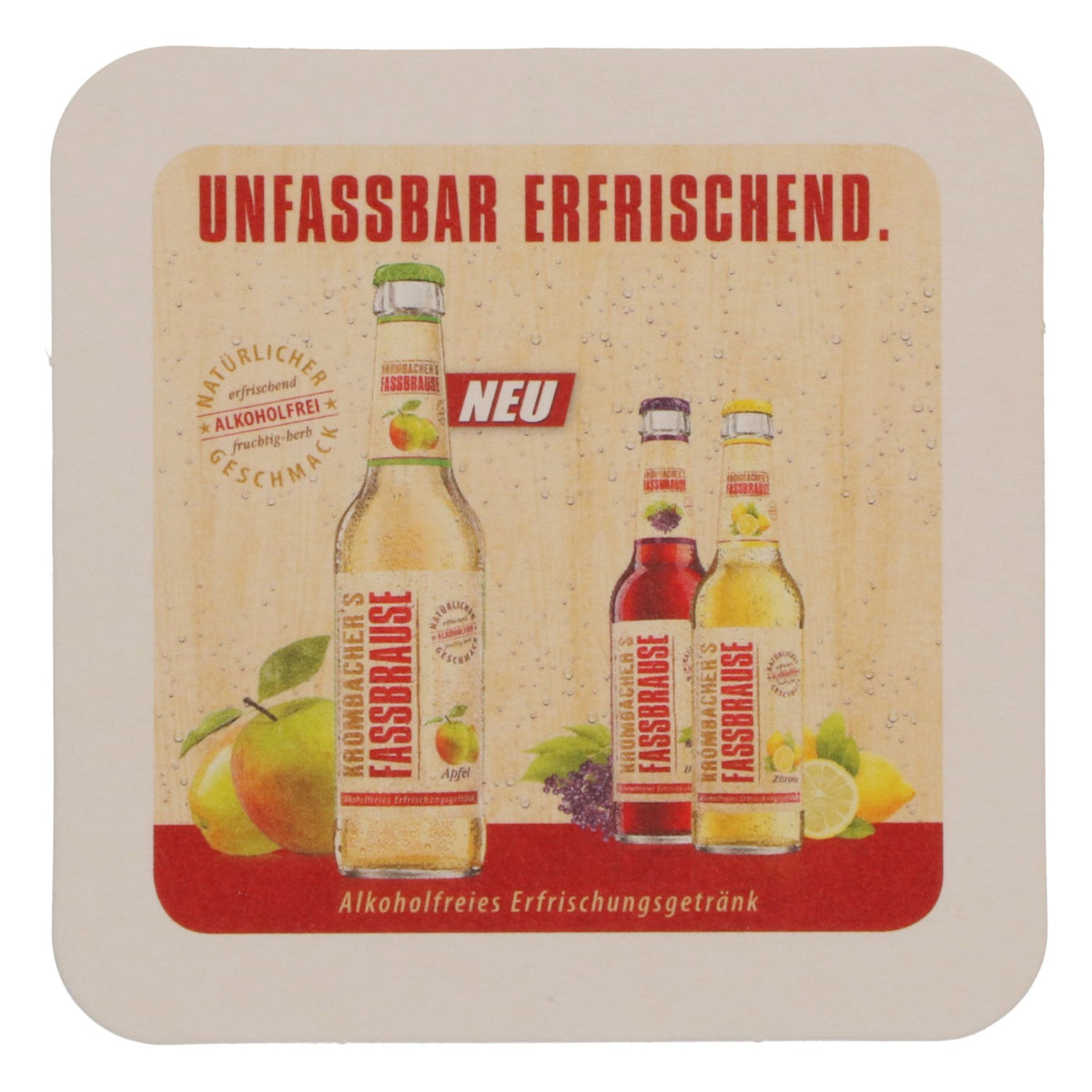 80x Krombacher Bier Bierdeckel Untersetzer Glasuntersetzer Barzubehör Fassbrause "Ue" – Ansicht 4