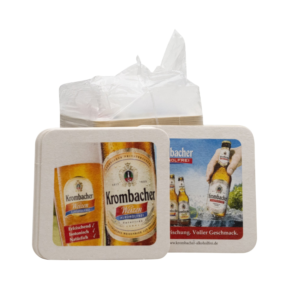 80x Krombacher Bier Bierdeckel Weizen Alkoholfrei – Ansicht 3