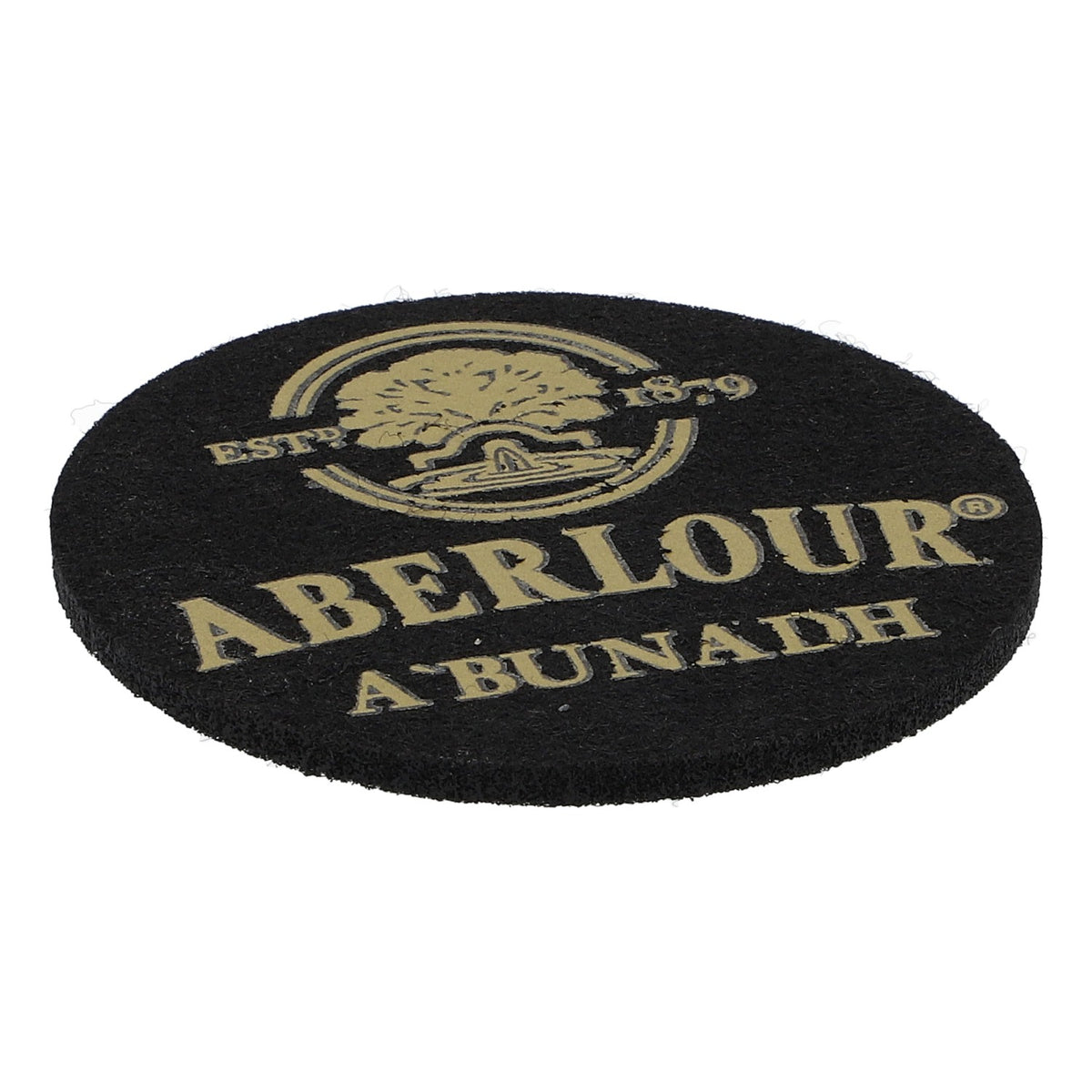 Aberlour Distillery Whiskey Filz Untersetzer Glasuntersetzer Schwarz 6,2cm Durchmesser "Aberlour Abunadh"