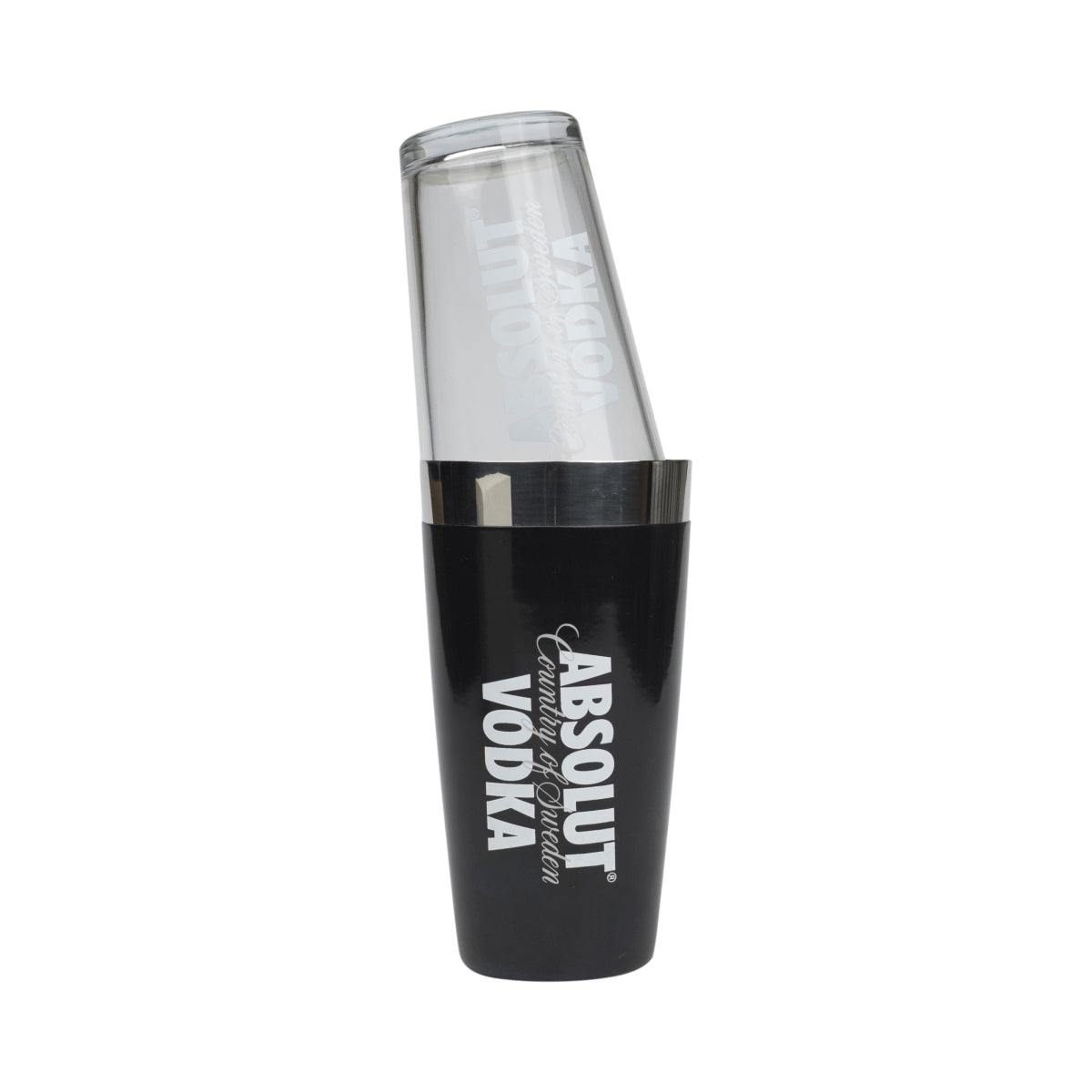 Absolut Vodka Boston Shaker schwarz Glas Cocktail Mixer Barkeeper gummiert – Ansicht 2