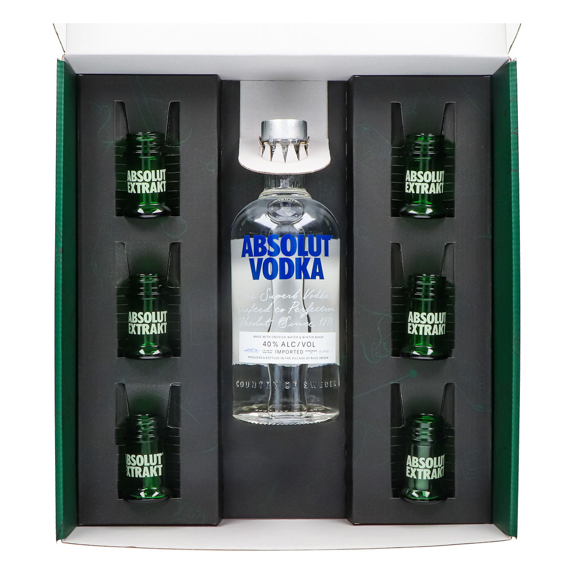 Absolut Vodka Geschenkset 0,7l Flasche 40 % Vol. + Shotgläser Extrakt–Grün – Ansicht 4