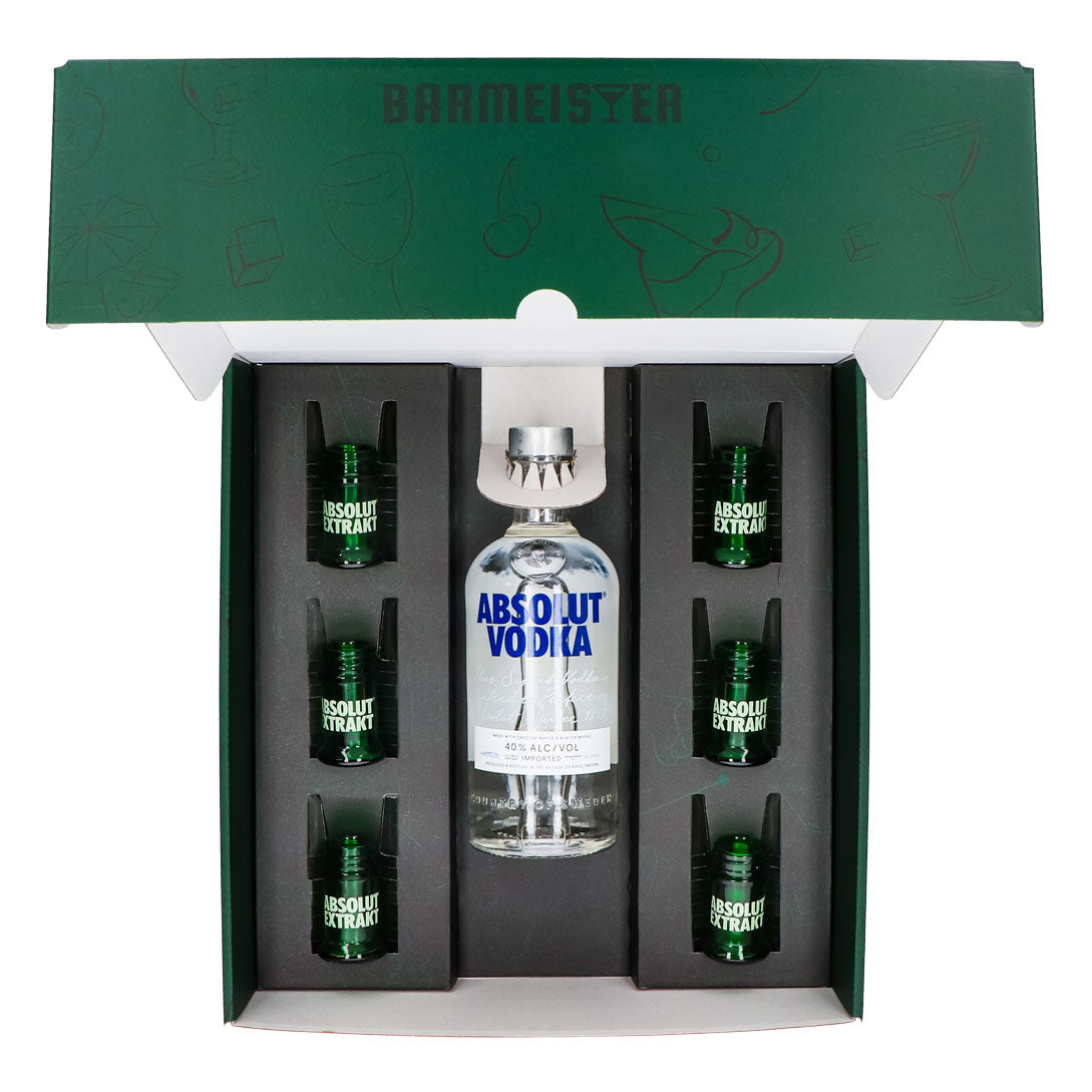 Absolut Vodka Geschenkset 0,7l Flasche 40 % Vol. + Shotgläser Extrakt–Grün – Ansicht 5