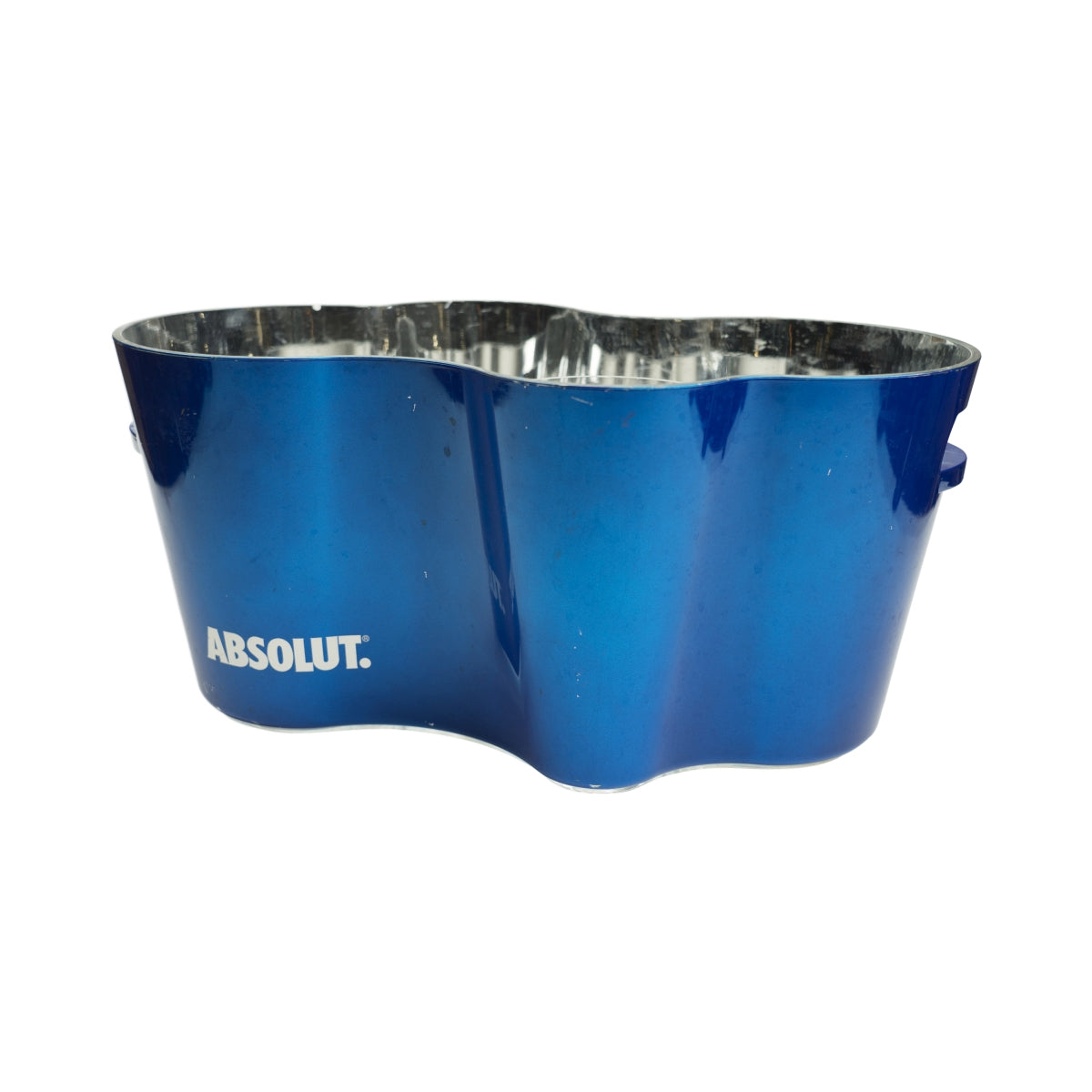 Absolut Vodka LED Akku Flaschenkühler Eiswürfelbehälter Kühler Jeroboam blau Wellig