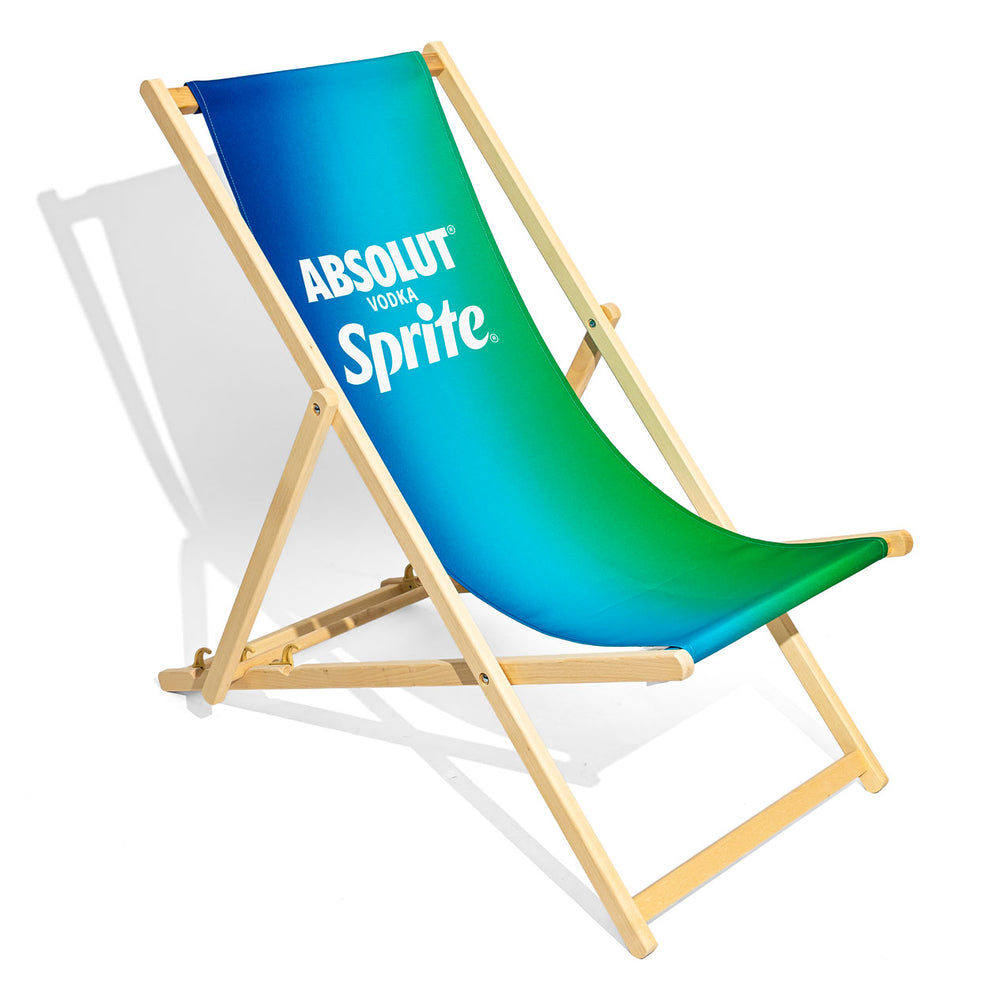 Absolut Vodka Liegestuhl Strandliege "Absolut Sprite" Buchenholz