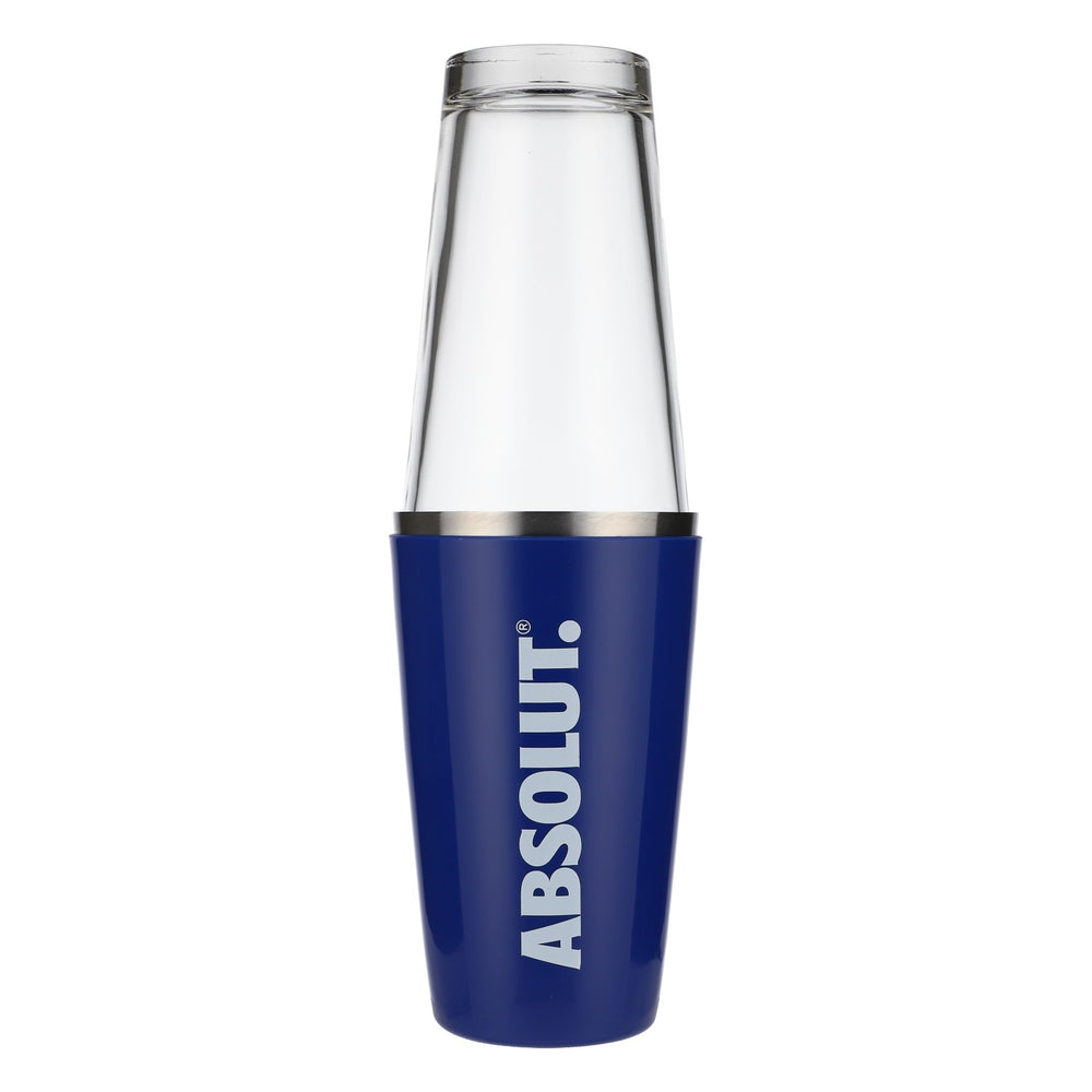 Absolut Vodka Shaker Edelstahl Boston Shaker Edelstahl Barzubehör blau 2teilig