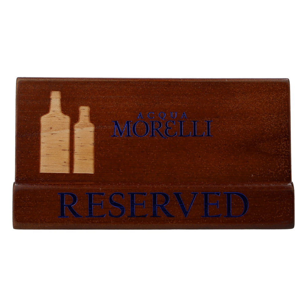 Acqua Morelli Wasser Echtholz Speisekartenaufsteller Reservierschild "RESERVED"