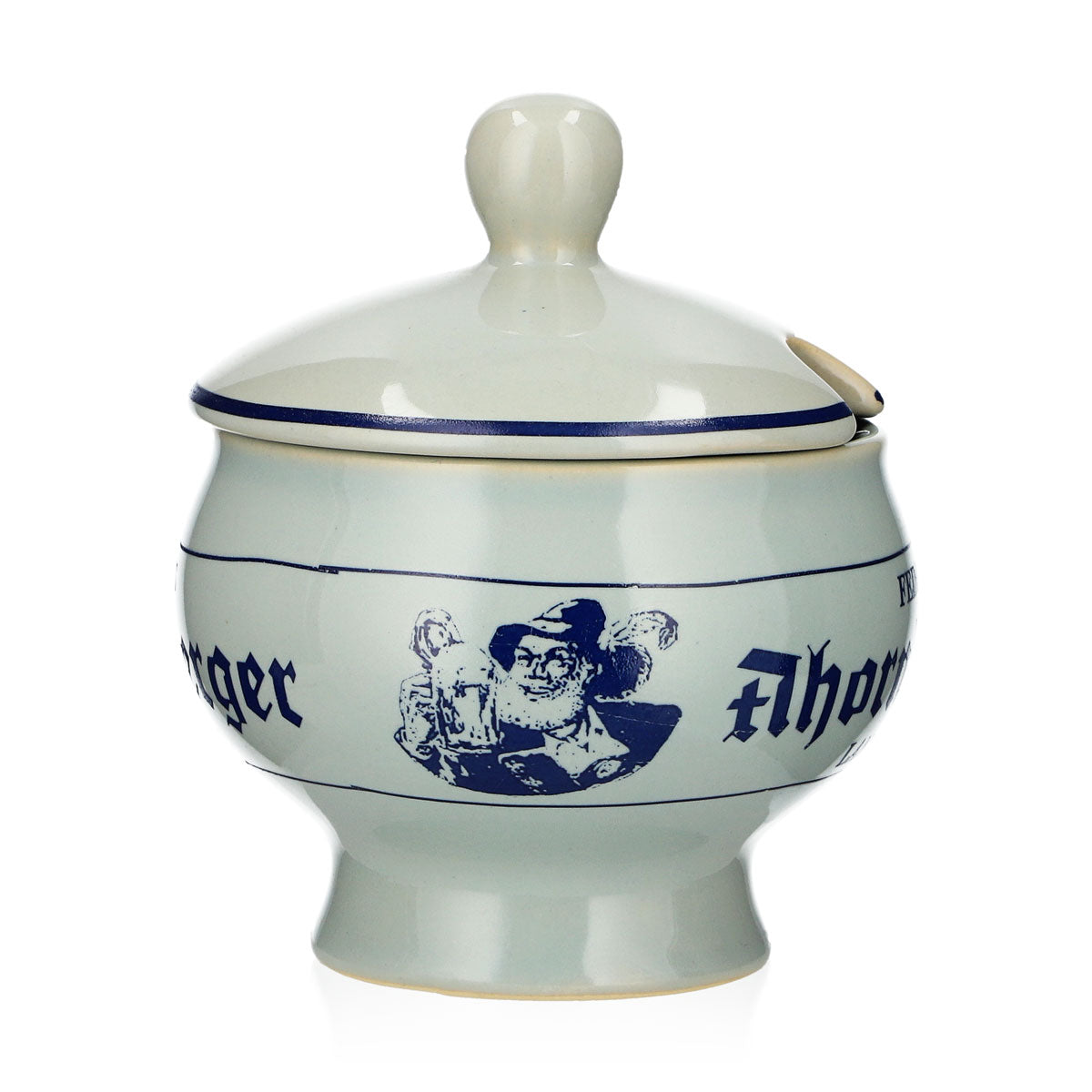 Ahornberger Bier Glas Keramik grau Senftopf – Ansicht 2